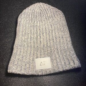 Love Your Melon Gray Ribbed Knit Beanie
